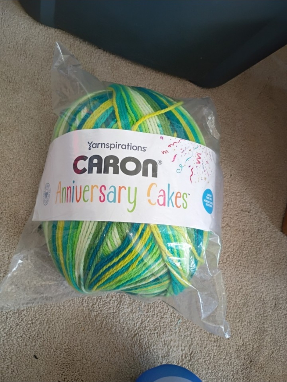 Caron Anniversary Cake yarn Green flash retired